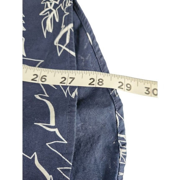 Michael kors blue palm leaf button up short sleeve large shirt - Picture 7 of 9